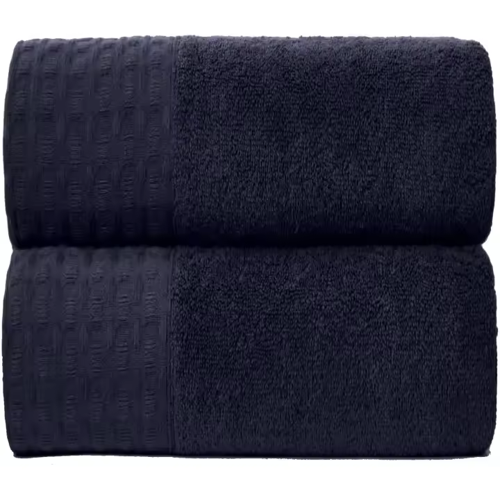 Toallas Suaves para baño, Paquete de 2 Toallas Súper absorbentes, Juego de Toallas de Algodón Egipto de 600g/m², Toalla de baño Grande Lavable, Azul Marino - 1