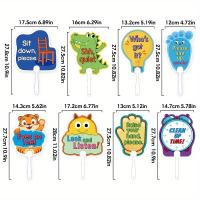 8Pcs Etiquetas De Gestión Clase En Plástico Reglas De La Clase Suministros De Fiesta Para Escuela Direcciones De Acción Del Maestro Montessori - details 1