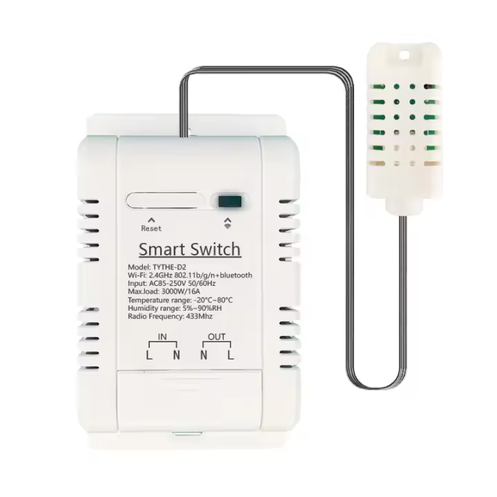 Sensor De Temperatura Y Humedad WiFi Inteligente Tuya Alexa Google Smart Life Control Remoto 433MHz Medidor De Potencia - 1