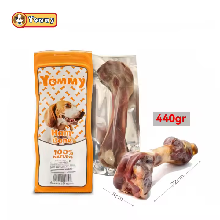 Huesos de Jamón Natural, Golosinas Naturales para Perros, Golosinas Dentales para Perros, Golosinas para Perros, Huesos Masticables para Perros, 380 g/440 g, Golosinas para Mascotas, Carne de Jamón, Golosinas Favoritas para Perros - 1