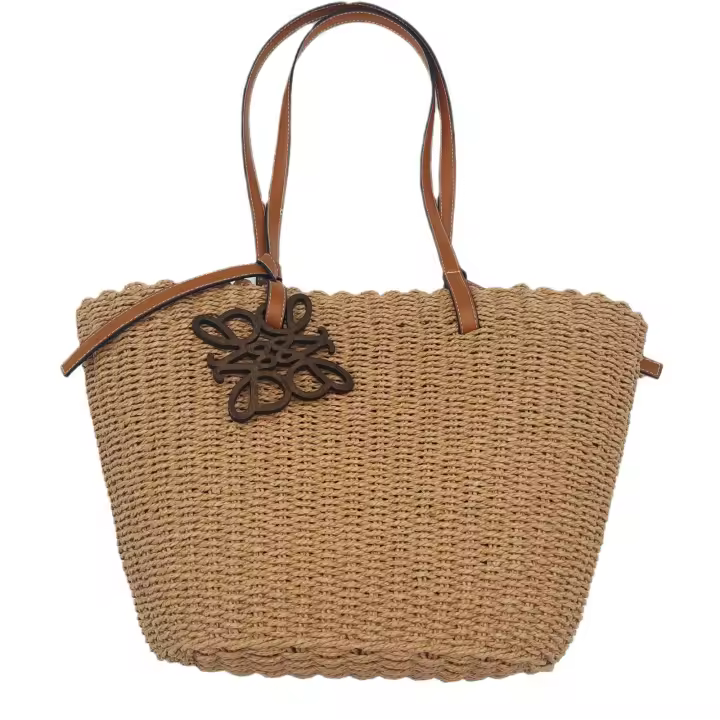 Bolso de paja Hecho a mano, Bolso de un solo hombro, Gran capacidad, Bolso Fresco y dulce, novedad de 2025. - 1