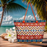 MEJORADA KD-2305 Bolso de Playa - Tote Bag Súper Grande 60x40x20CM con Diseño Étnico Colorido, Ideal para Playa, Compras y Vacaciones - details 2