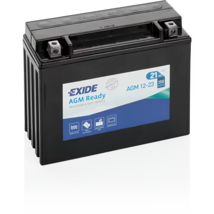 Batería Exide AGM12-23 Moto 12V Agm Ready. 12V - 21Ah/350A (EN) (205x90x165mm) - 1