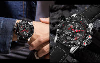 Reloj De Hombre MEGIR Moda Cronógrafo Cinta De Cuero Casual Resistantes Al Agua Reloj De Pulsera De Cuarzo Para Deporte Y Uso Diario - details 16