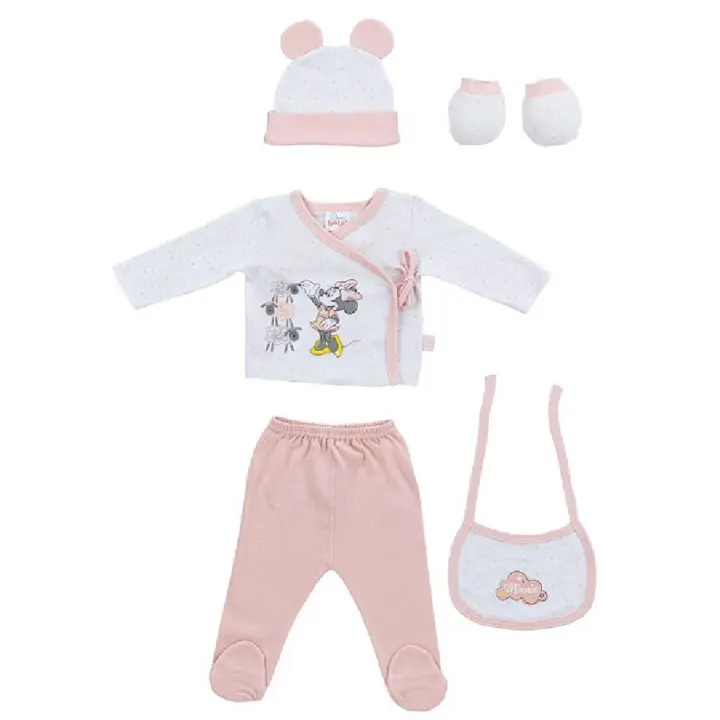 INTERBABY Disney SET NACIMIENTO 100% Algodón Minnie Mouse Balloon Rosa - 1