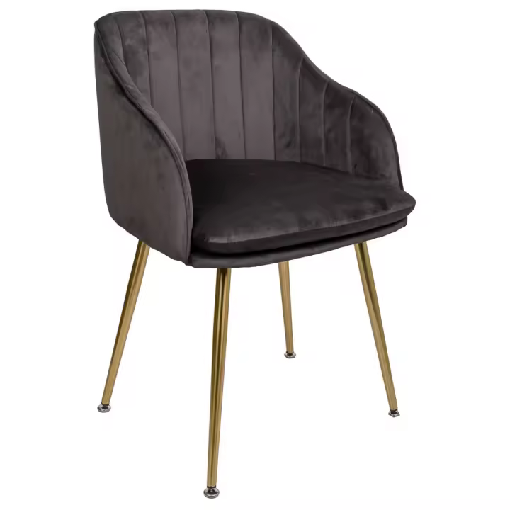 WANDERLUST DECO Silla de madera tapizada gris 55x56x48/78h cm - 1