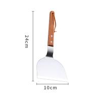 Cuchara De Teppanyaki De Acero Inoxidable Con Mango De Madera Antideslizante Para Pescado Y Panqueques Utensilios De Cocina - details 11