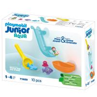 PLAYMOBIL Junior Aqua (71689) Diversión en tu bañera con la pesca de animales del mar, incluye tiburon, pulpo, pez globo y tobogan con ventosa, para niños de 12 meses, novedades - details 0