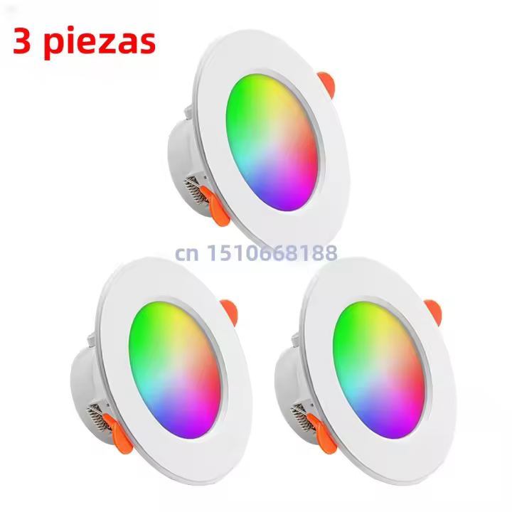Smart LED Downlight 10W RGB + CW + WW Cambiable Luz De Bajo Techo Revestida En Térmica Bluetooth-compatible Listo Para Usar - 1