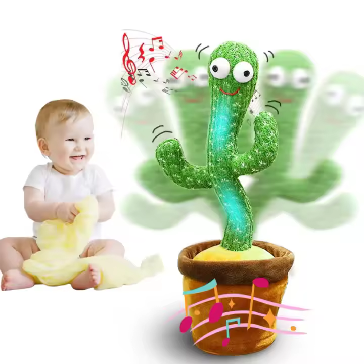Vicyol S&D Cactus Bailarín con Luces y 120 Canciones. Juguete de Peluche que Baila y Repite. Decorativo y Educativo para Niños - 1