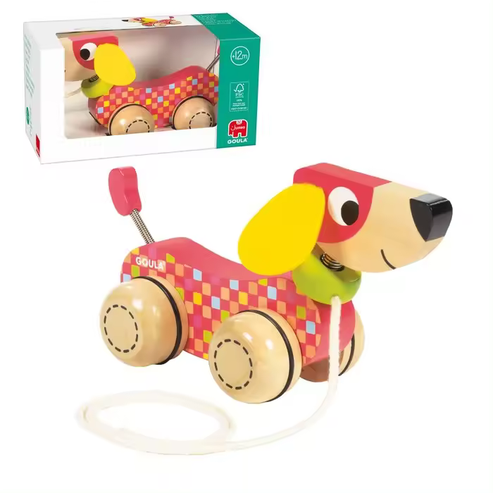 GOULA JUEGO ARRASTRE PERRO (FSC) 1ª INFANCIA 11x23x12 Cms. - 1