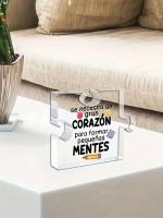 Placa De Agradecimiento Para Maestro En Acrílico "Se Necesita Un Gran Corazón" Regalo Para Profesor Motivacional 2D Plano - details 3