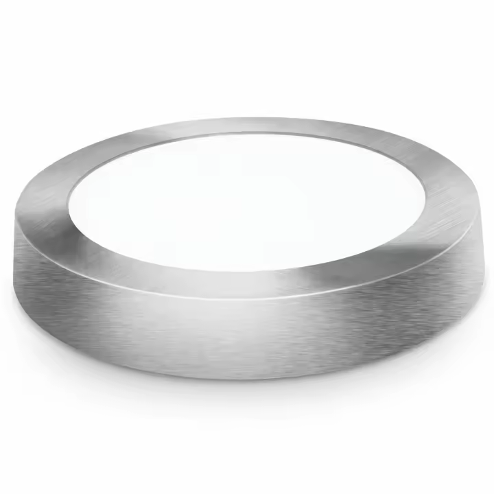 DOWNLIGHT LED SUPERFÍCIE REDONDO PRATA MATEL 12W QUENTE - 1