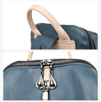 Mochila De Cuero Suave Para Mujer Gran Capacidad Bolso De Hombro Viaje Mochila Deportiva Estilo Fashion Con Manija Suave Y Cremallera - details 22