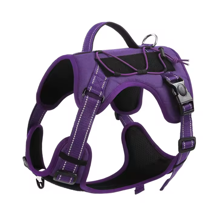 Harnés Táctico Para Perros Grande Correa Antirrobo Reflectante Para Caminar Labrador Husky Collar Para Mascotas De Polyester - 1