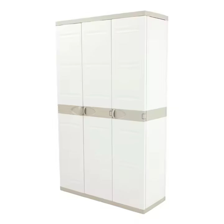 Armario de 3 Puertas con escobero 105 cm Titanium Plastiken Beige - 1