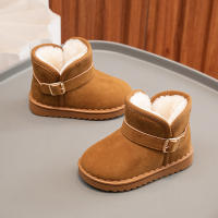 Botas De Nieve Para Niños Y Niñas Con Hebilla Y Peluche Grueso Color Sólido Botas Cortas De Tobillo Flexibles Y Cálidas Para Hombres Y Mujeres Tallas 23-36 - details 24