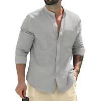 Camisa De Algodón Para Hombre Manga Larga Botones Colar Encogido Estilo Casual Negocios Primavera Otoño Camisas De Moda - details 5