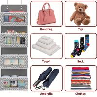 Organizador De Puerta 4-Niveles Gran Capacidad Para Almacenamiento Montado Caja Colgante Para Cosméticos Juguetes Color Gris Negro Tamaño 98*32*11cm Peso 540g - details 2