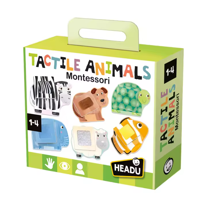Headu - Tactile Animals Montessori  Juegos Para Niños De 2 Años  A 4  Juegos Educativos Niños 2 Años A 4  Montessori 2 Años 12 Piezas  Regalo Niño 2 Años A 4 - 1
