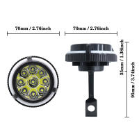 Lámpara De Espejo Para Motocicleta 9LED Sistema De Iluminación Spot Luz De Destacado Antiniebla Redondo Impermeable Faro De Conducción - details 2