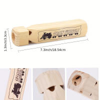 1 Pcs Silbato De Tren De Madera Para Niños 4 Tonos Juguete Musical De 7.3 Pulgadas Regalo Para Fiesta De Cumpleaños Carnival - details 1