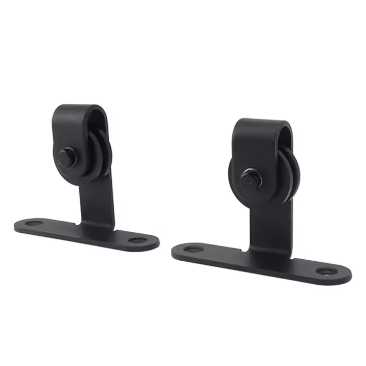 Kit de herrajes para puertas de Granero, rodamiento de carga fuerte súper silencioso, Mini Kit de rodillos de riel para puerta corredera para armario  W - 1