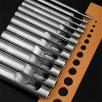 Kit De 10 Piezas De Herramientas De Perforación De Cuero Con Agujeros Redondos Huecos Para Costura De Ropa Y Artesanía De Cuero Herramienta De Perforación De Alta Carbono Acero - details 0