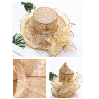 Sombrero De Flores Para Mujer Organza Gran Borde Para Bodas Y Té En La Iglesia Sombrero De Sol Casual De Polyester Floral - details 11
