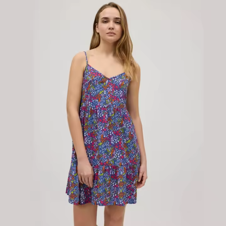 Ysabel Mora - Vestido corto tirantes regulables estampado flores - 1