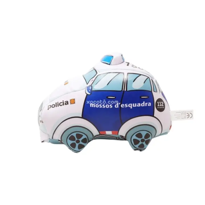 Peluche Coche Mossos D'Esquadra - Peluche de vehíclo, hecho con polipiel, fibra suave - xocoto - 1