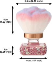 Brocha para polvos de maquillaje, brocha grande para polvos sueltos o compactos, brocha de pelo sintético, brocha de felpa para iluminar y brocha de maquillaje suave para maquillaje de piernas, brazos, rostro y cuerpo - details 0
