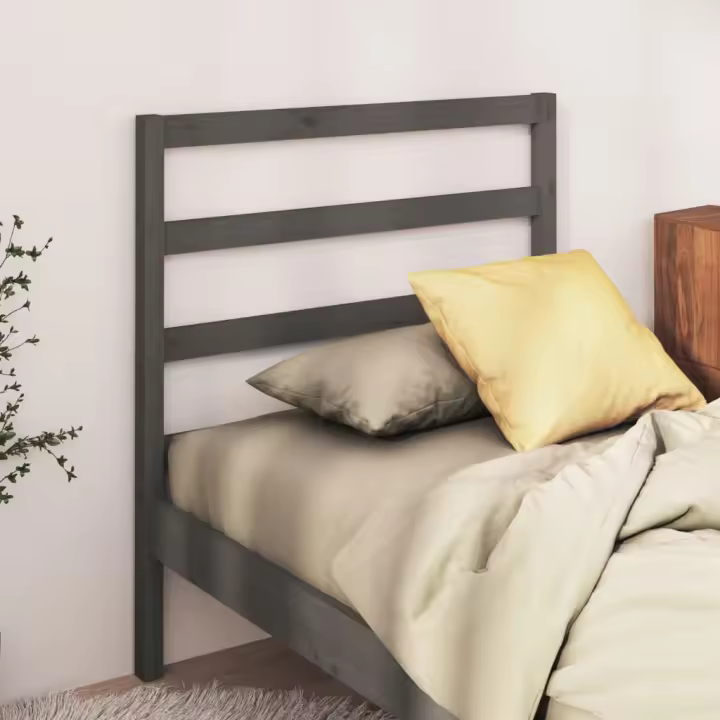 Cabecero de cama madera maciza de pino gris 95x4x100 cm - 1