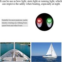 Luces de navegación del barco, 2 PC 12V verde y Yate marino rojo del barco - details 1