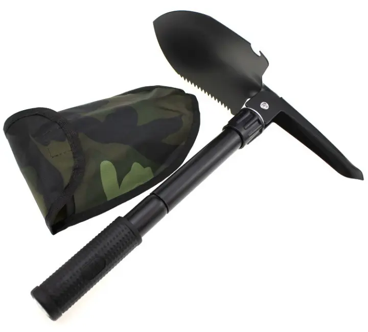Shovel Plegable Pequeña Para Camping Al Aire Libre Multifuncional Herramienta De Entierro Para Senderismo Spade Y Shovel De Acero Carbono - 1