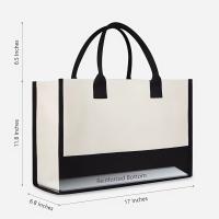 Bolsa de lona beige de Labubu (diseño cartoon), bolsa de mano práctica para mujer, tote bag - details 0