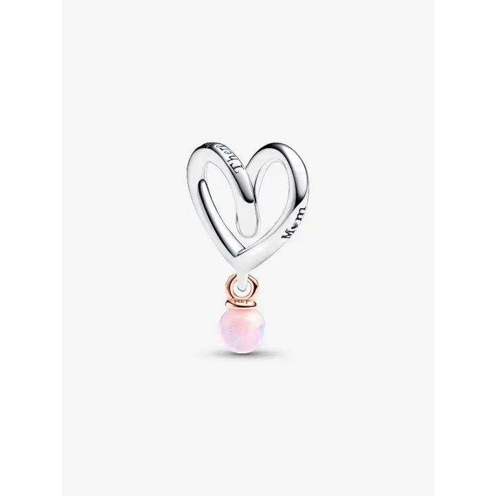 Pandora - Charm de corazón envuelve en dos tonos - Plata de Lei, Baño de Oro Rosa de 14 K - 1