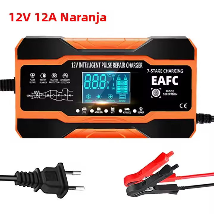 Cargador De Batería De Coche 240W 12V 12A 10A 7 Etapas De Carga Con Pulso Y Pantalla LCD Digital Para Coche Motocicleta - 1