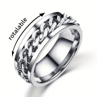 Anillo De Acero Inoxidable Para Hombre Con Cadena Giratoria Moderno Anillo De Dedo Casual Joyería Accesorio Masculino Regalo - details 5