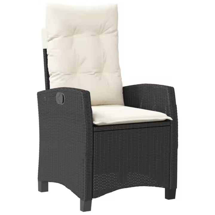 vidaXL Silla de jardín reclinable con cojines ratán sintético - 1