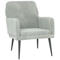vidaXL Sillón de terciopelo 62x79x79 cm Gris claro, Gris oscuro, Verde oscuro Sillon Dormitorio Sillon Comodos Silla Relax Sillón Sofá - details 6