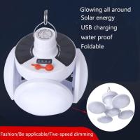 Lámpara De Mesa Recargable Portátil Con Solado Solar Para Camping Iluminación De Emergencia Con Mango Y Control Remoto Bombilla Ajustable Para Tienda De Campaña - details 3