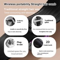 Planchas de pelo inalámbricas Cepillo de aire caliente Plancha de pelo con peine caliente de iones negativos Calentamiento rápido de 30 s Diseño cerámico y antiescaldaduras para todo tipo de cabello Recargable por USB - details 2