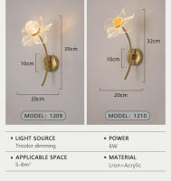 Lámpara De Pared LED Moderna En Forma De Flor Electroplateada Iluminación Para Dormitorio Estudio Comedor Sala De Estar Decoración De Fondo - details 5