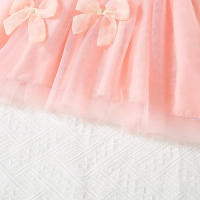Vestido De Princesa Para Bebé Niña Verano Con Encaje Y Gran Lazo Vestido Sin Mangas Cuello Redondo Estilo Casual Polyester - details 11