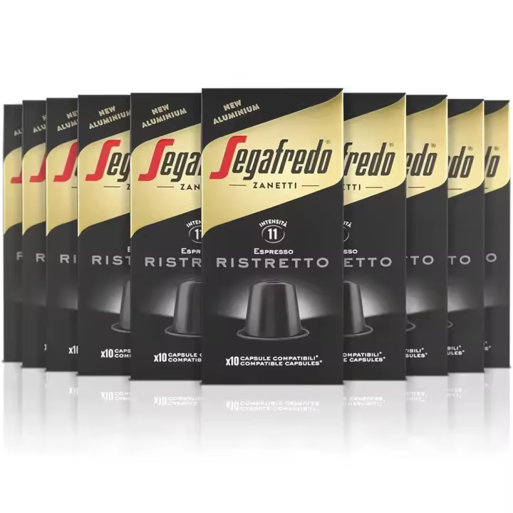 Segafredo Zanetti 100 Cápsulas de Aluminio Compatibles con Nespresso Café Ristretto Sabor Decidido y Cuerpo - QUMIR - 1