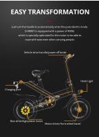 Bicicleta  Electricos Adultos Plegable Freestyle Y1S con neumático de 12 ", motor sin escobillas de 250W (pico de 350W), velocidad máxima de 25km/h, batería de litio de 36V 7.5Ah y alcance de 45km - details 6