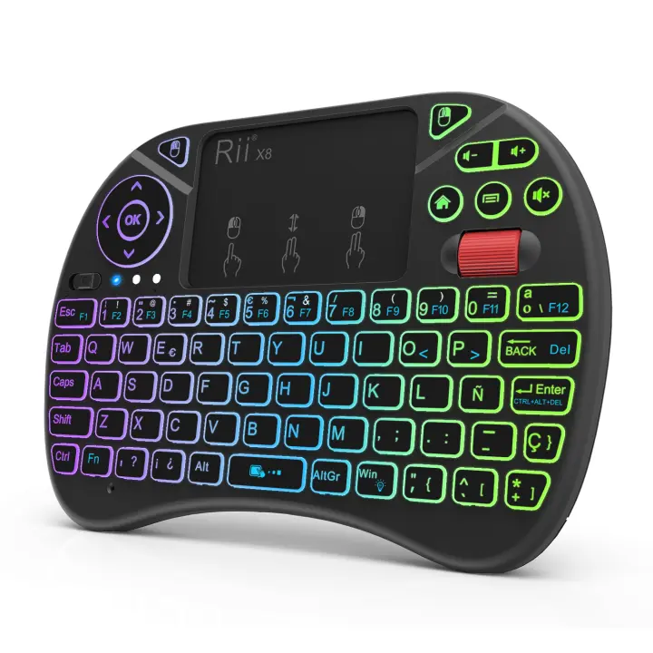 Teclado Inalámbrico Rii X8 2.4GHz Con Touchpad Y Retroiluminación Para Android TV Box PC Control Remoto Ruso/Inglés/Francés/Español Mini Ergonómico Multifuncional - 1