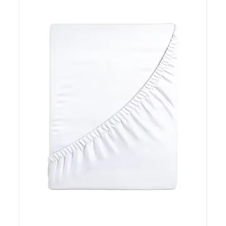 Sábana Bajera Ajustable , Blanco 100% Algodón Calidad UE Cama de 90 cm - 1