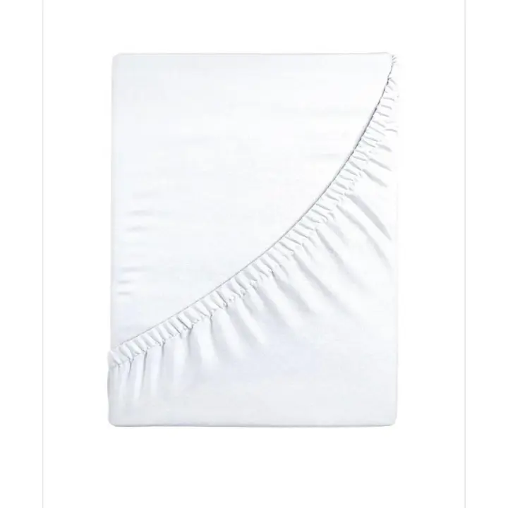Sábana Bajera Ajustable , Blanco 100% Algodón Calidad UE Cama de 90 cm - 1
